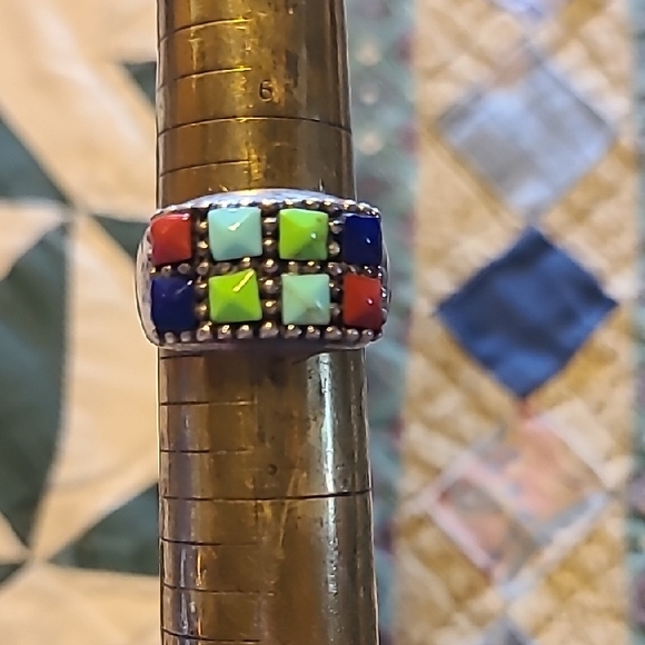 Vintage Multi Stone Ring 7 - Picture 1 of 6
